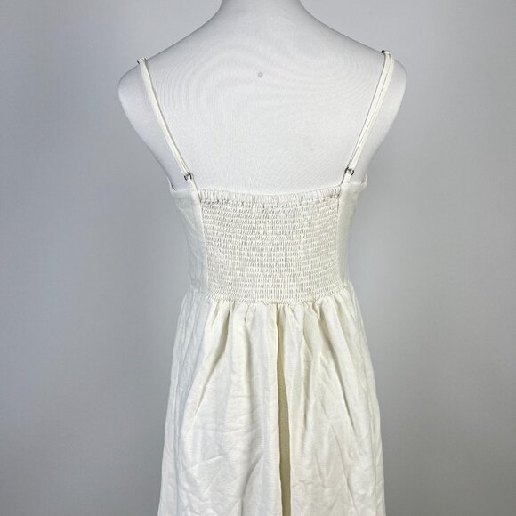 NWOT Farm Rio Linen Blend White Sleeveless Maxi Dress Size S - Picture 9 of 15